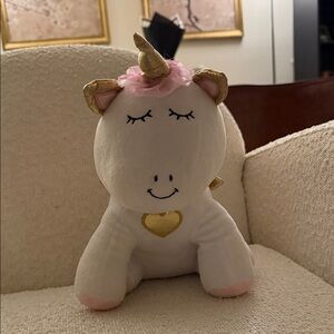 Plush Unicorn with Gold Accents
